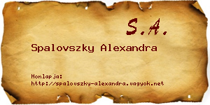 Spalovszky Alexandra névjegykártya